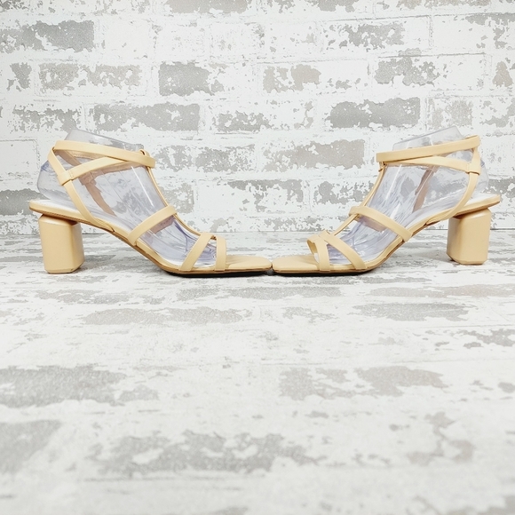 New Franco Sarto Laina Beige  Block Heel Strappy Sandal V726 - Picture 7 of 12